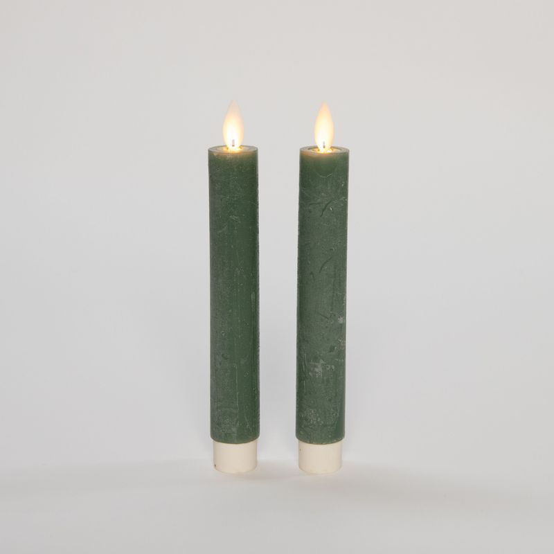 Anna's Collection LED dinerkaarsen - 2x st - jade groen - 18 cm - met afstandsbediening