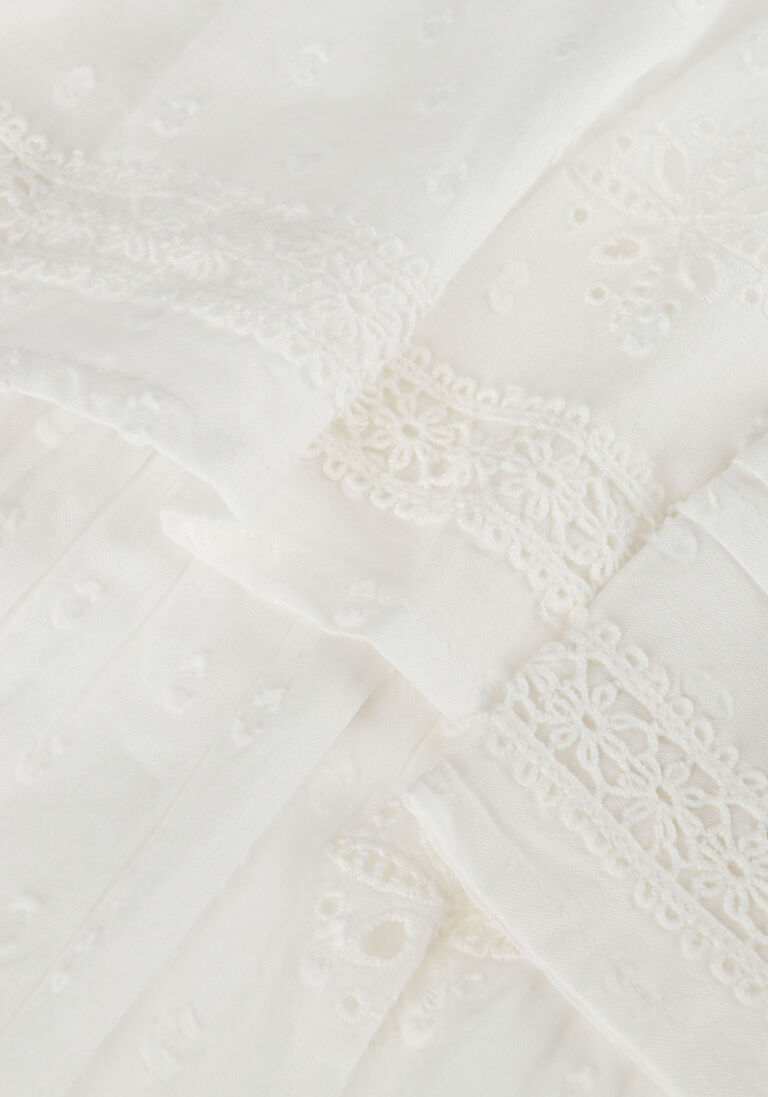 SCOTCH & SODA witte scotch & soda mini jurk broderie anglaise + clip jacquard