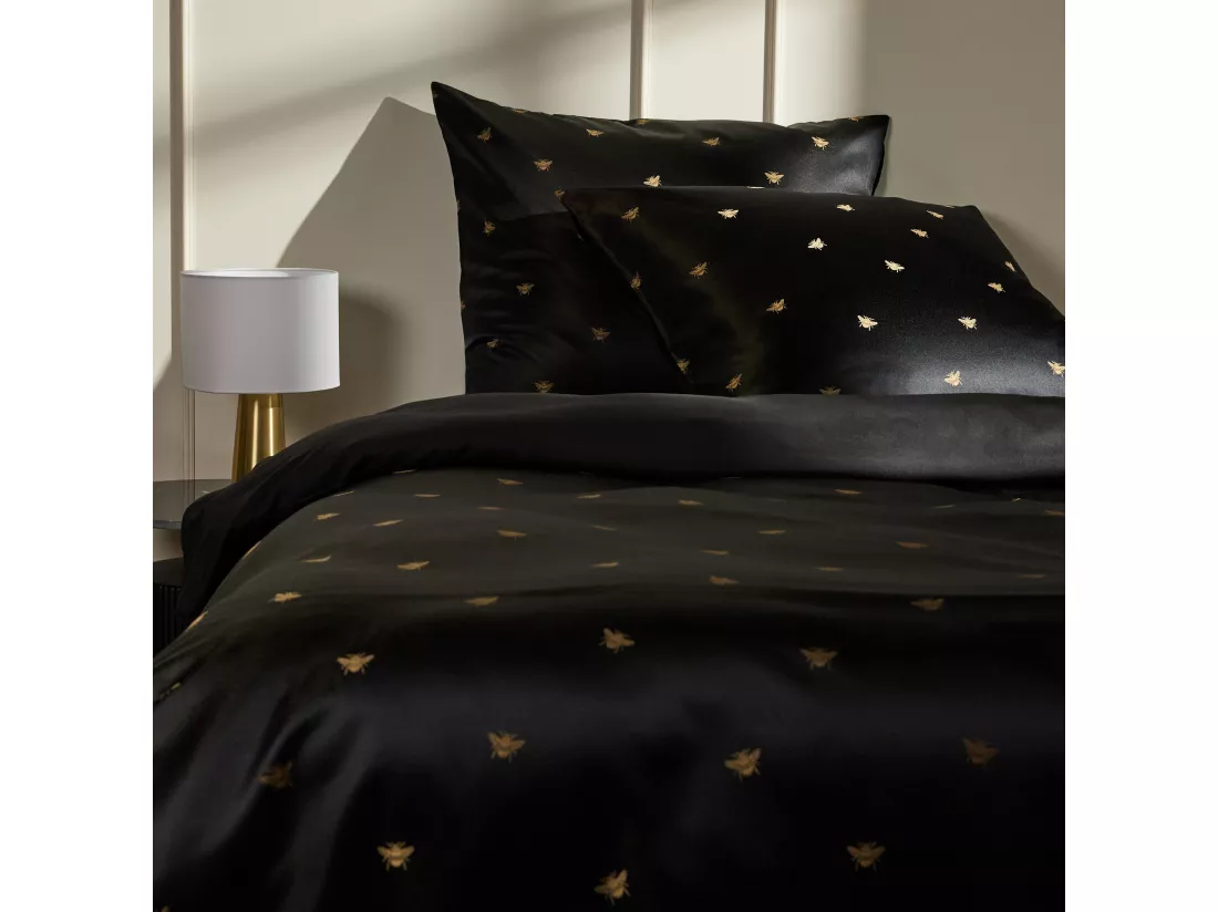 Drap En Jacquard Beliamo noir moyen 160 x 200
