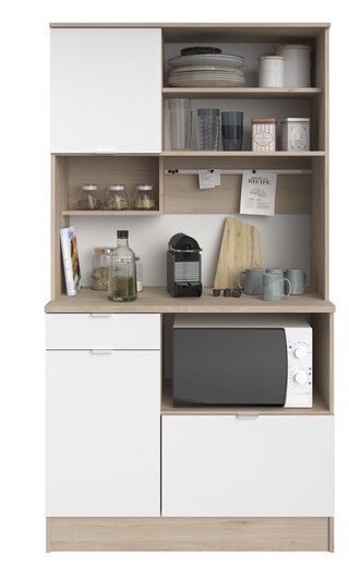 Parisot Buffet-Schrank SOCOOL 100 x 185 cm Eiche Jackson Dekor/ Weiß