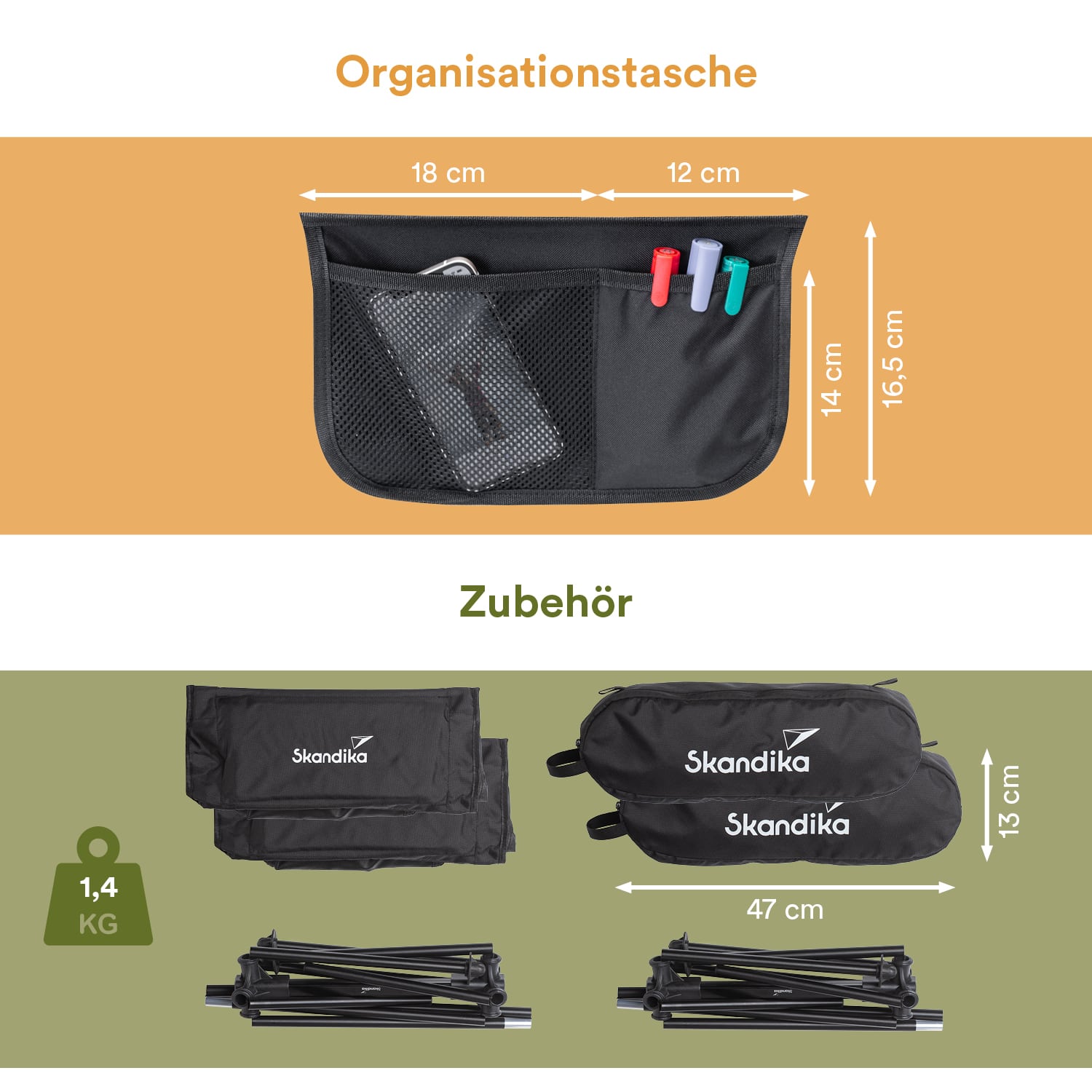 Skandika Compact set van 2 vouwstoelen