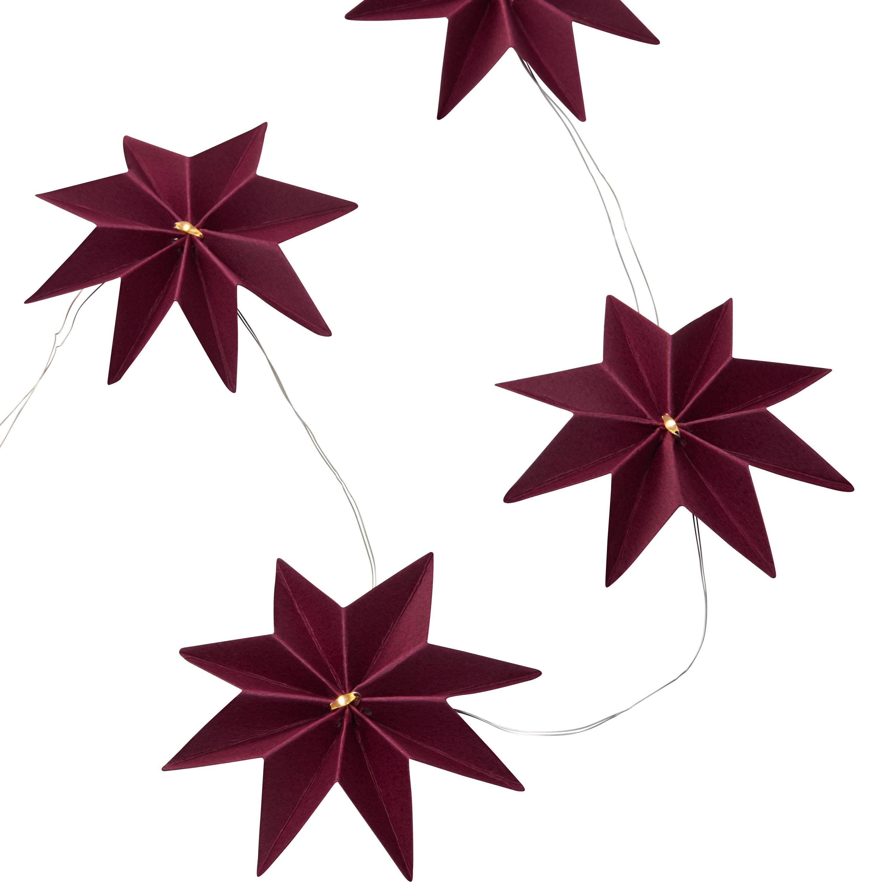 MILA LED-Lichterkette - Rot / B: 165.0 cm x D: 8.0 cm