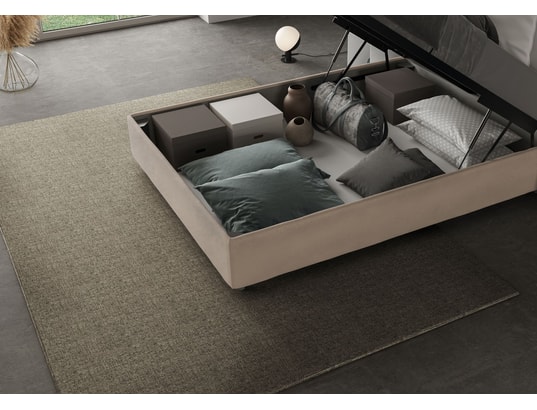 ITYHOME - Lit coffre adele 140x190 microfibra sable
