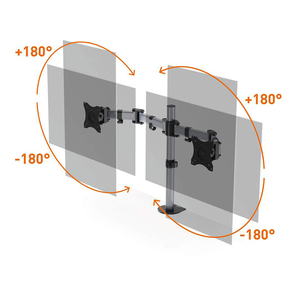 Durable Support de moniteur Select pour 2 écran avec double système de fixation