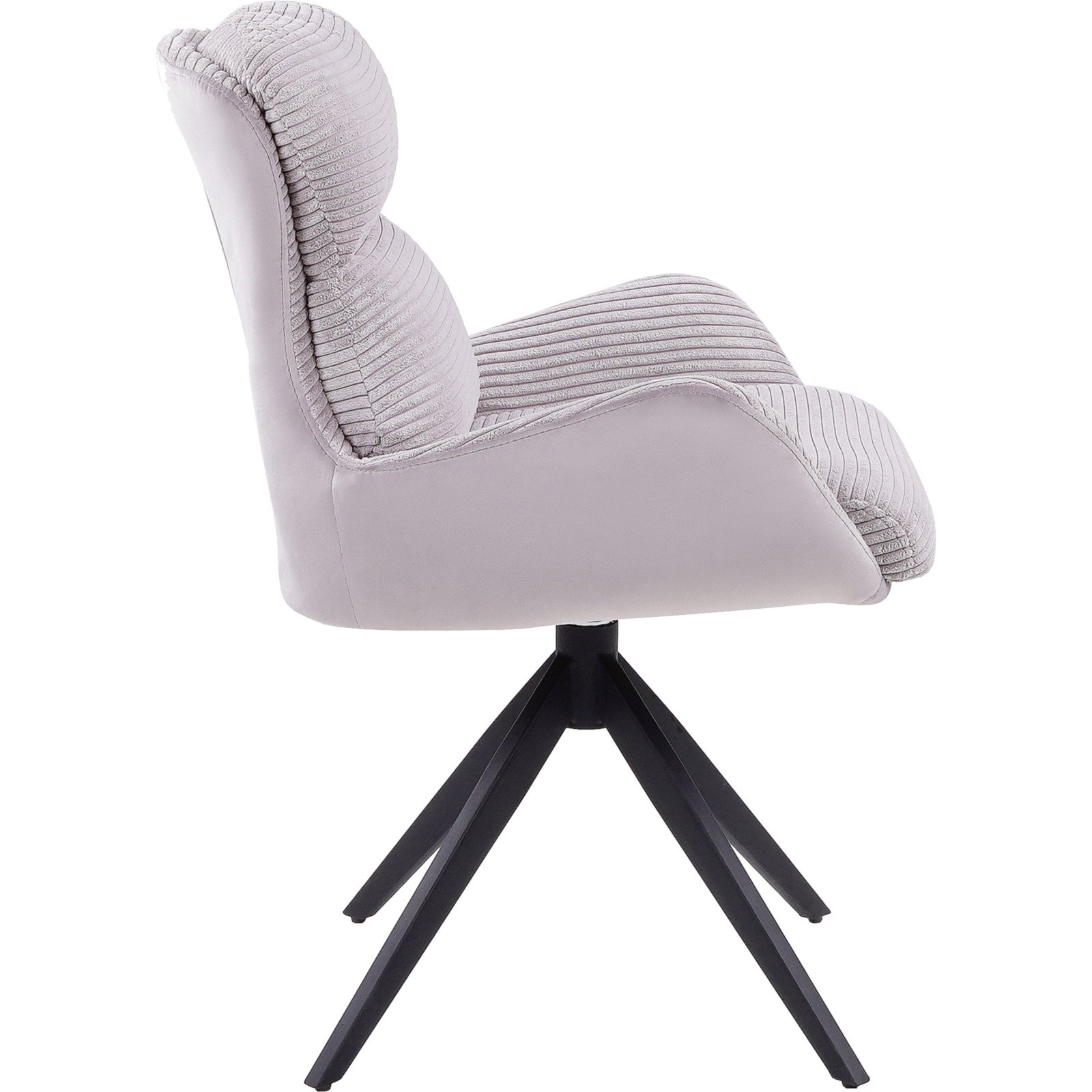 Polsterstuhl Bivio Cordstoff/Samtvelours grau