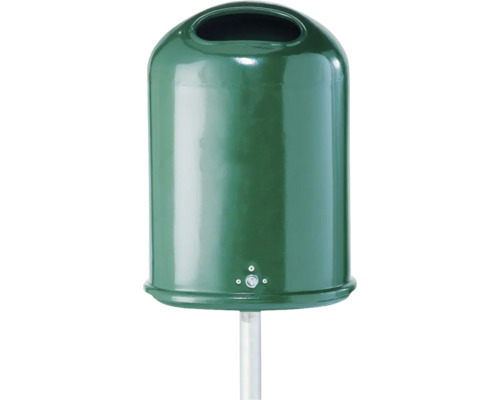 Afvalbak met paal, staal, groen, 45 l