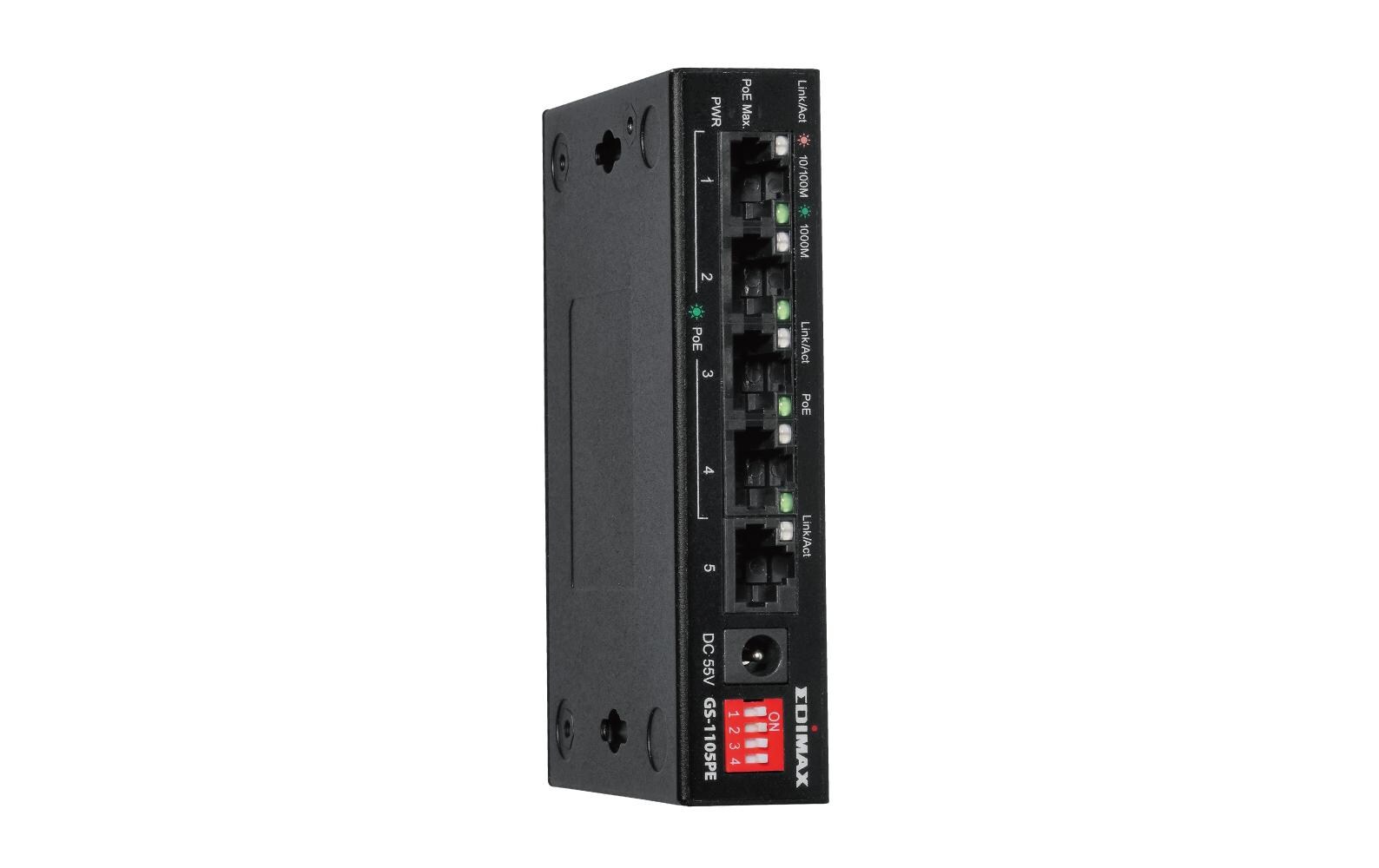 PoE+ Switch GS-1105PE 5 Port5-Port Gigabit PoE+-Switch für Langstrecken mit 4 PoE+-Ports und DIP-Schalter