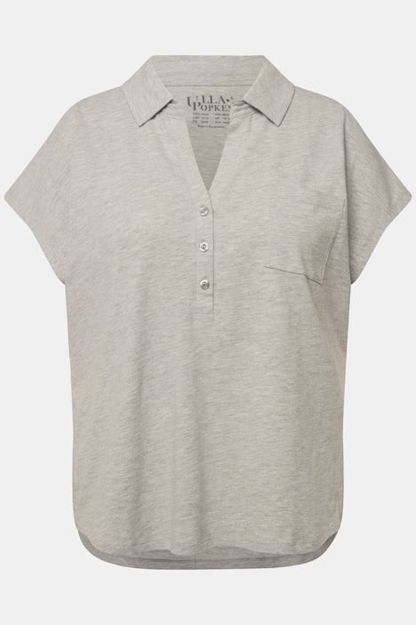 Pyjama, Oversized, Hemdkragen, V-Ausschnitt, Halbarm