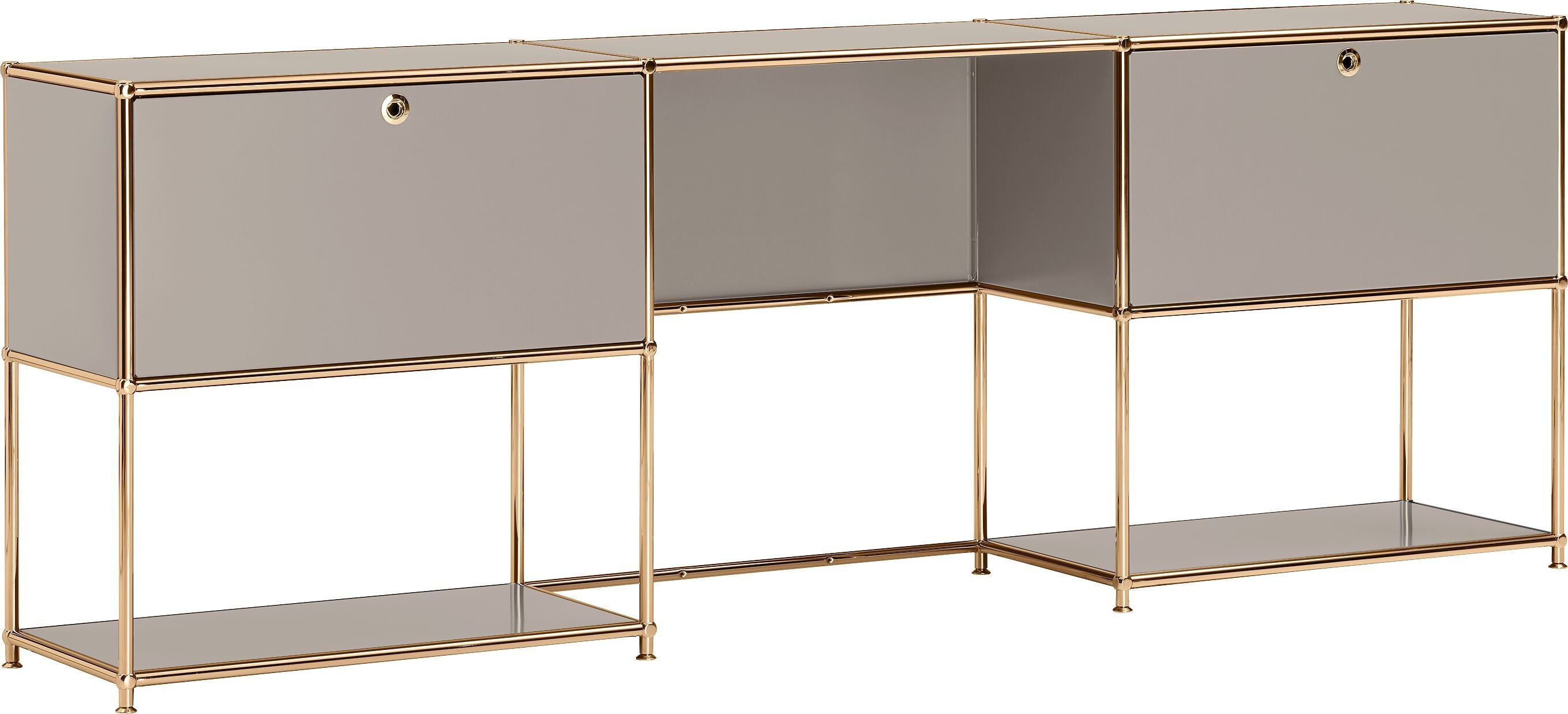 FLEXCUBE Schreibtisch - Taupe / B: 228.0 cm x T: 40.0 cm x H: 80.0 cm