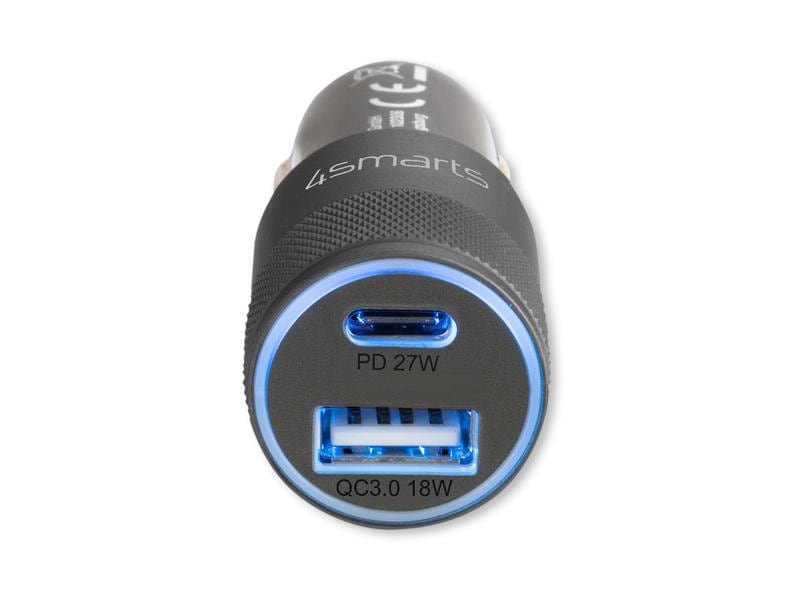 4smarts Autoladegerät Rapid  27W PD   QC 3.0 KFZ-Adapter mit QuickCharge 3.0- und Power Delivery