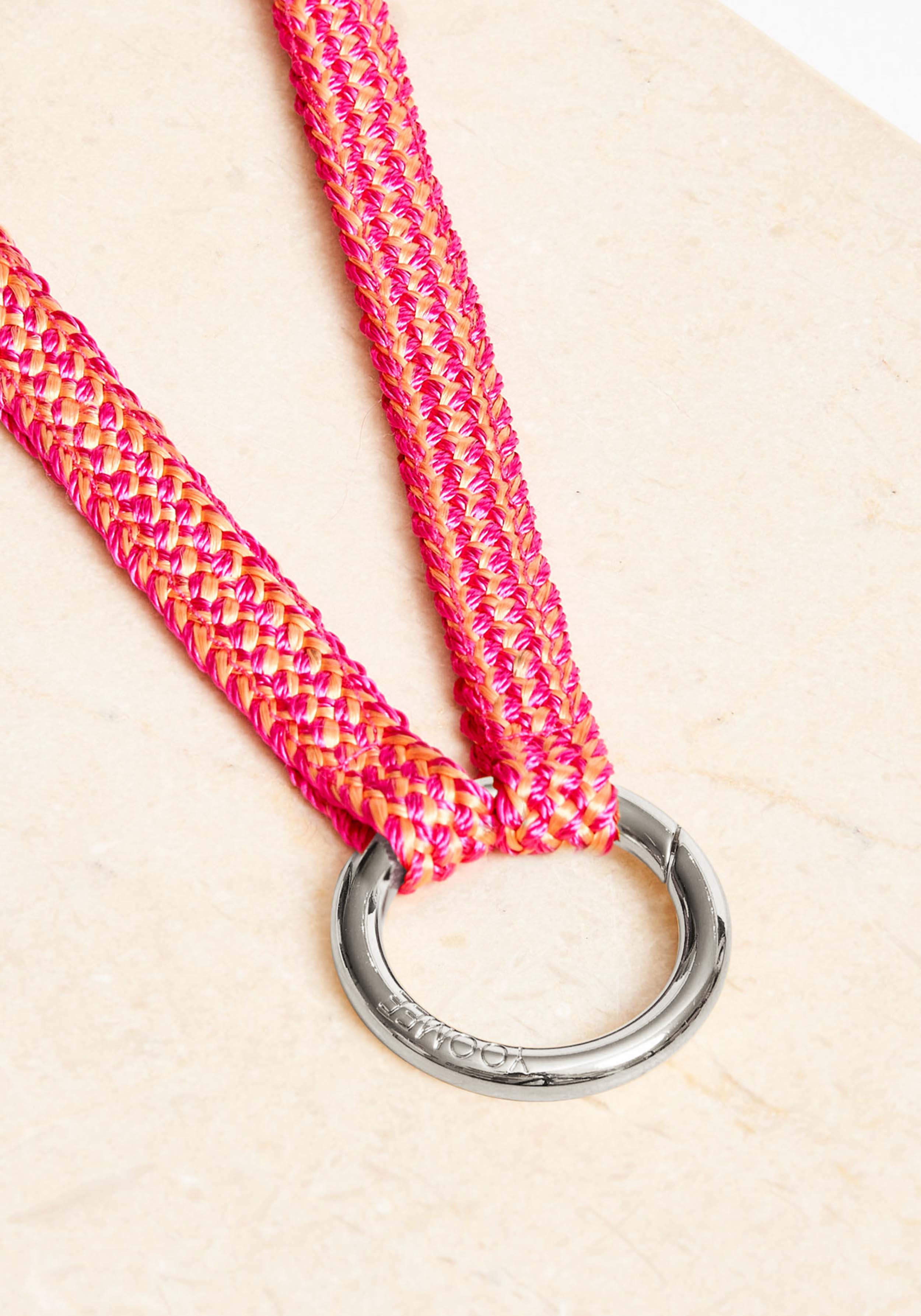 YOOMEE Schlüsselband Keychain Fatima Pink Love Silver