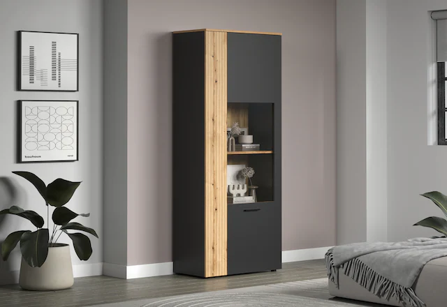 INOSIGN Standvitrine »Estepona« 1 Stk. tlg. Standvitrine mit 2 Türen - (B/T/H) 80/42/195 cm