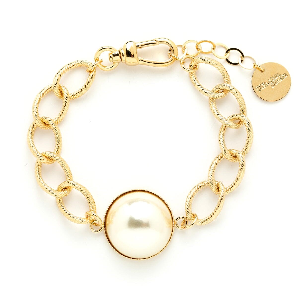 maxi bracelet perle doré à l'or fin - NÉLYA