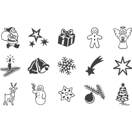 Heyda Motivstempelset Weihnachten mit 15 Stempel