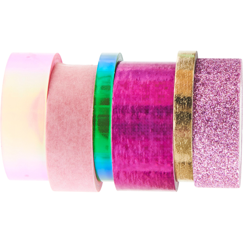 Rico Design Washi Tape Mixed, 6 Stück, pink