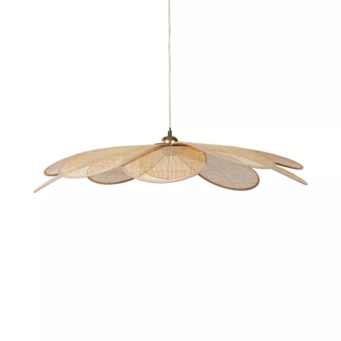 Suspension lumineuse pétale Bambou (D90 cm) Margaux Beige