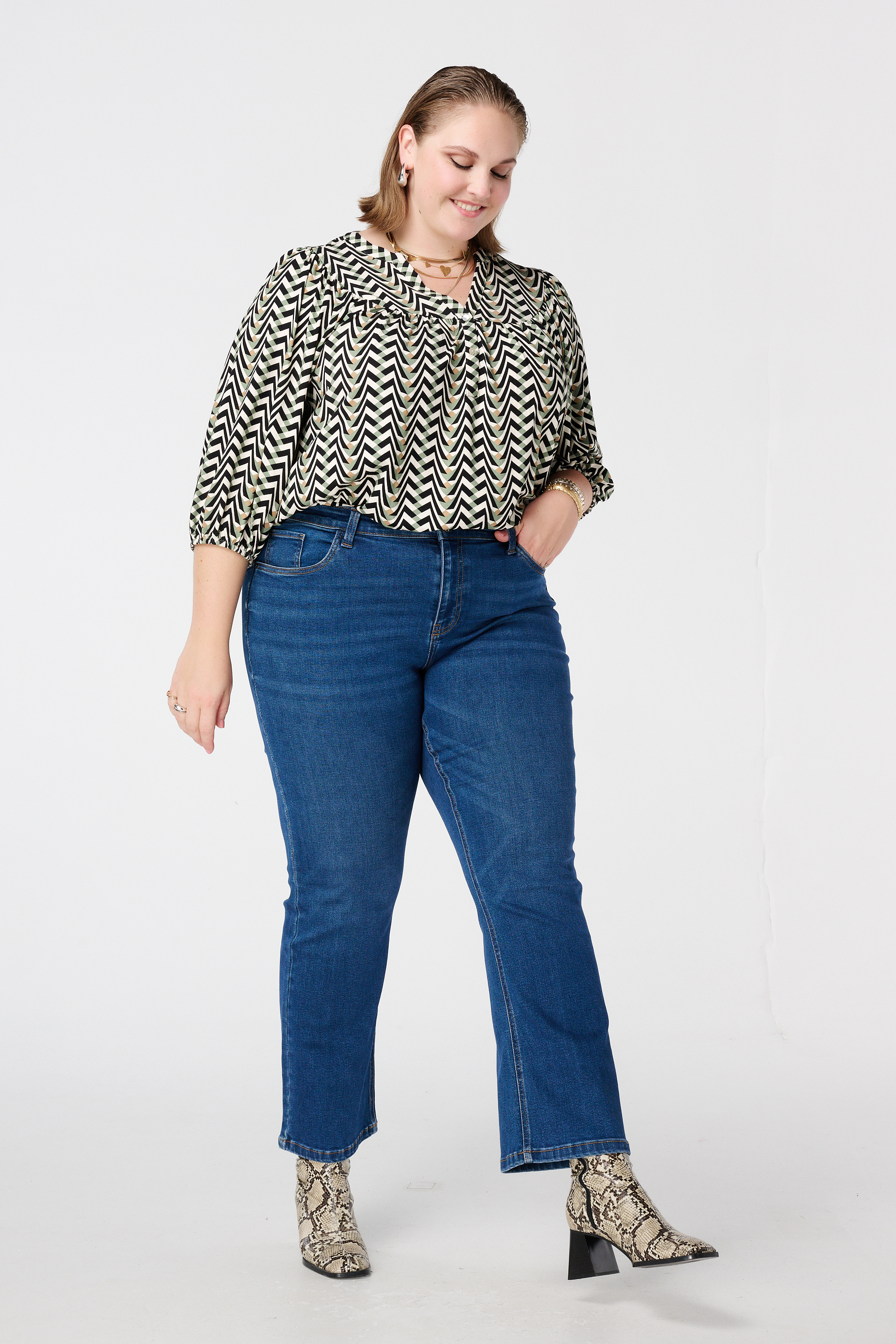 Jersey top met print Multi Mint