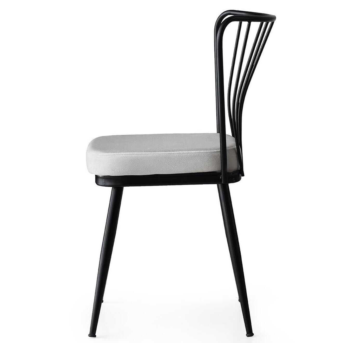 Wooden Art 2 Chaises Yildiz noir/blanc - 43x82x42 cm