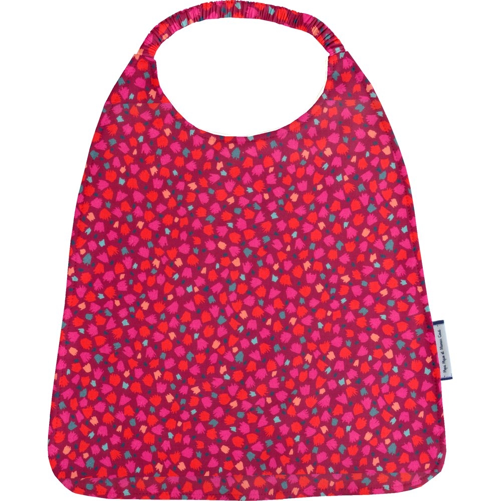Serviette Enfant Élastique Pompons Cerise