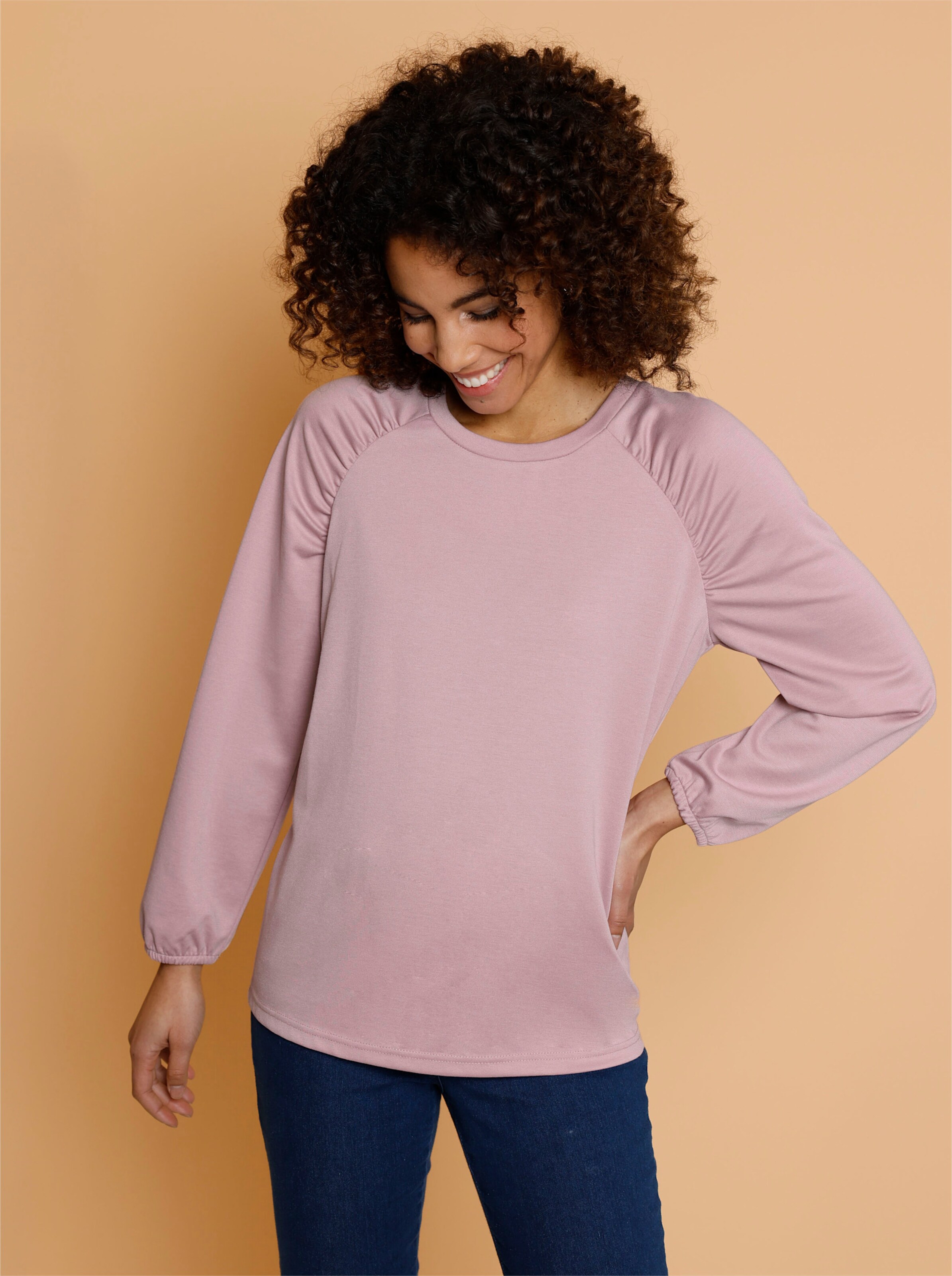 Sweatshirt mit Raffungen