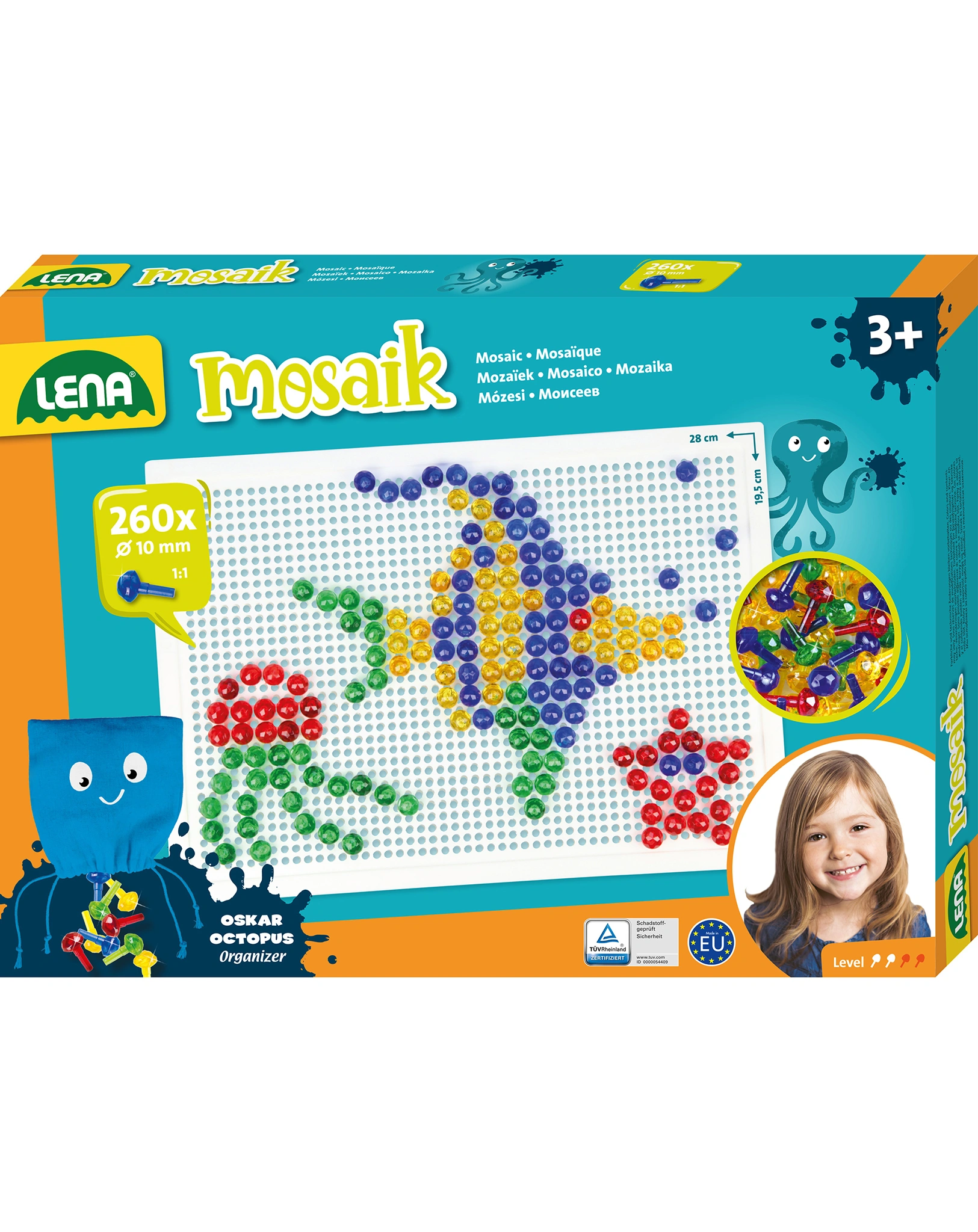 Mosaik-Set TRANSPARENT GROß (10 mm) 260-teilig
