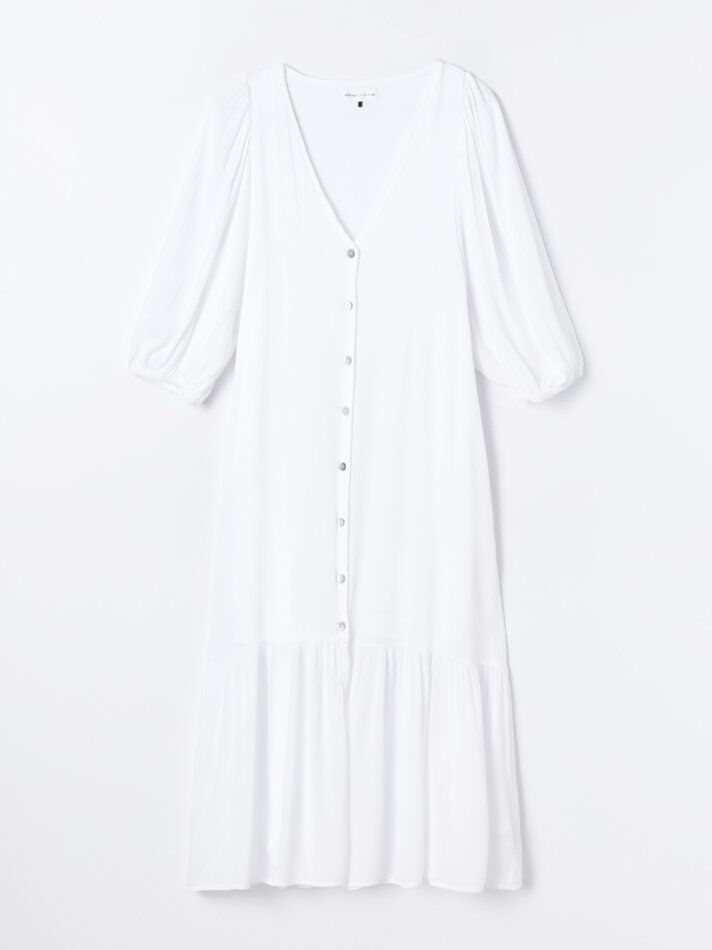 Vestido midi fluido - Branco