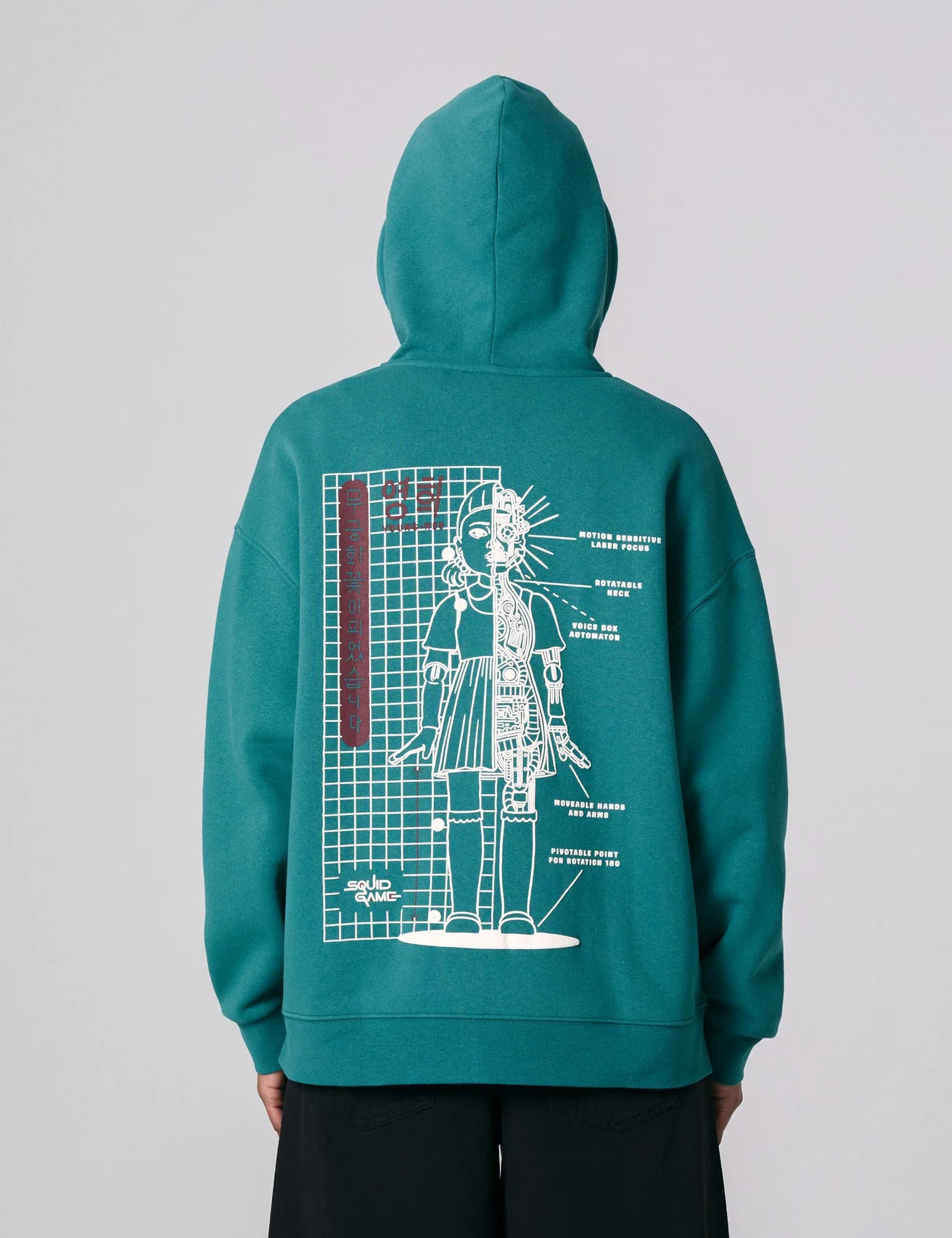 Sweat à capuche zippé Squid Game x Jennyfer vert