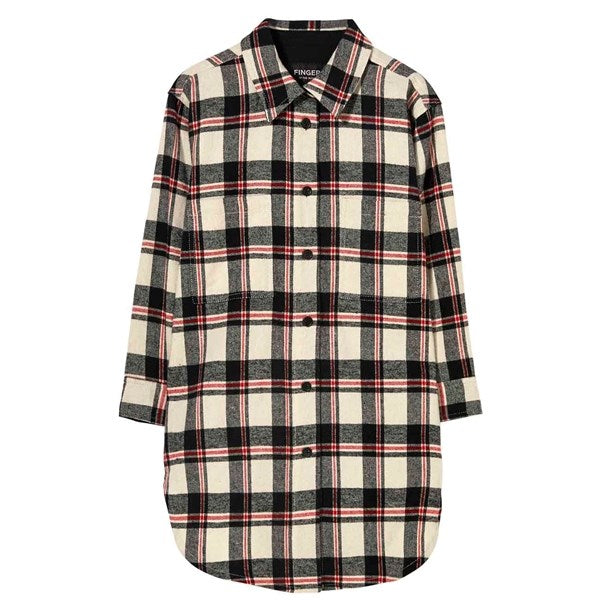 Køb Finger In The Nose Chloe Off White Checkers Shirt Dress