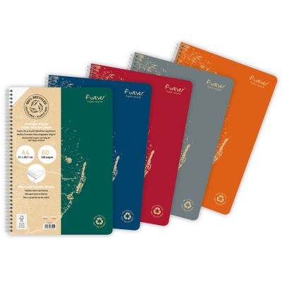 Clairefontaine Forever - Cahier à spirale A4 (21x29,7 cm) - 120 pages - petits carreaux (5x5 mm)