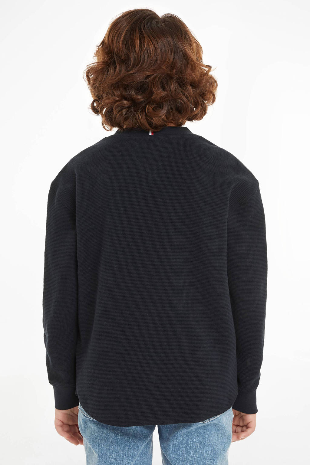 Tommy Hilfiger gemêleerde longsleeve donkerblauw