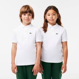 Polo enfant Lacoste regular fit en petit piqué uni Polos - Blanc - Lacoste - Enfant