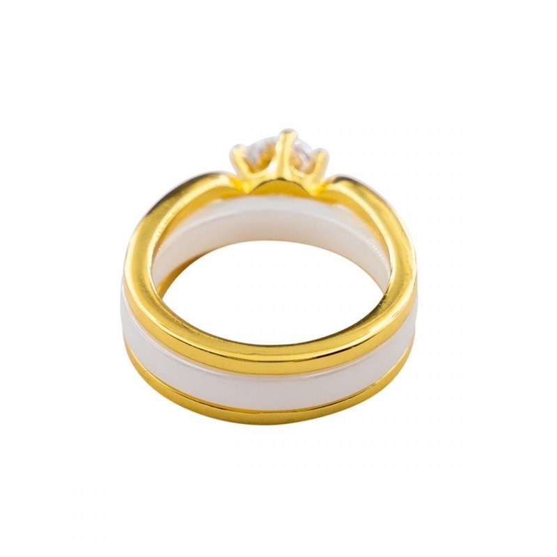 Coffret Bague Femme Originale Trois en Une Céramique Ornée Zirconium