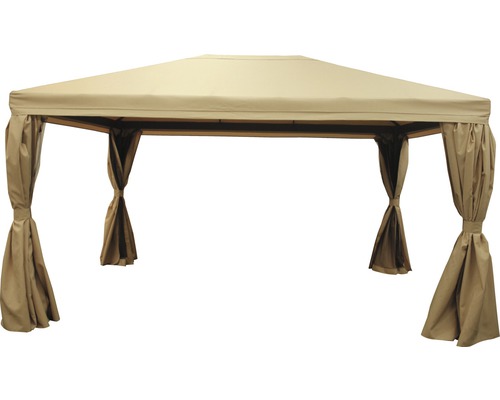 Garden Place Deluxe Paviljoen 3 x 4 x 2,7 m Polyester taupe incl. 4 zijpanelen en 4 horren