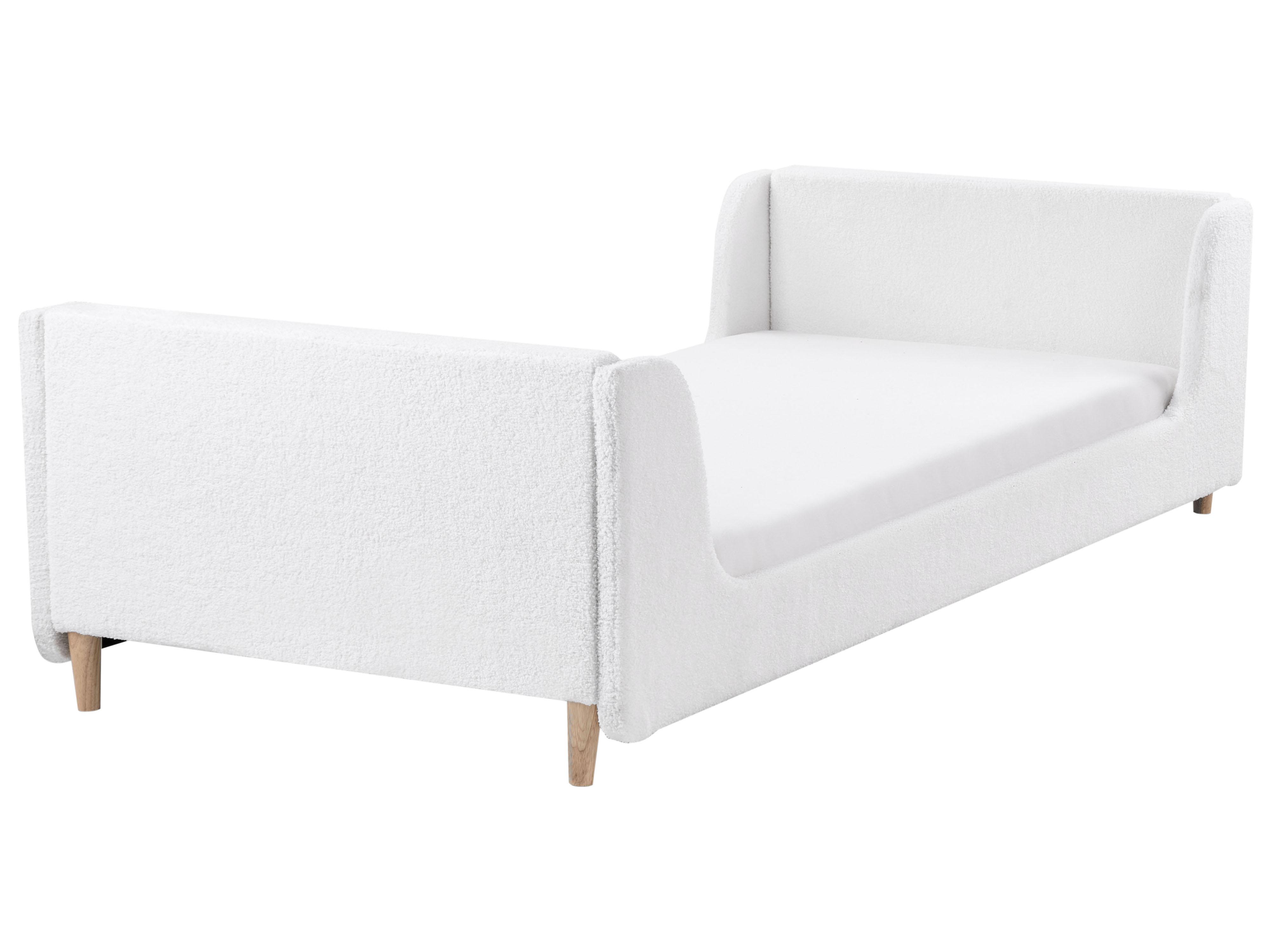 Kinderbed Bouclé LAYE 90 x 200 cm Gebroken wit