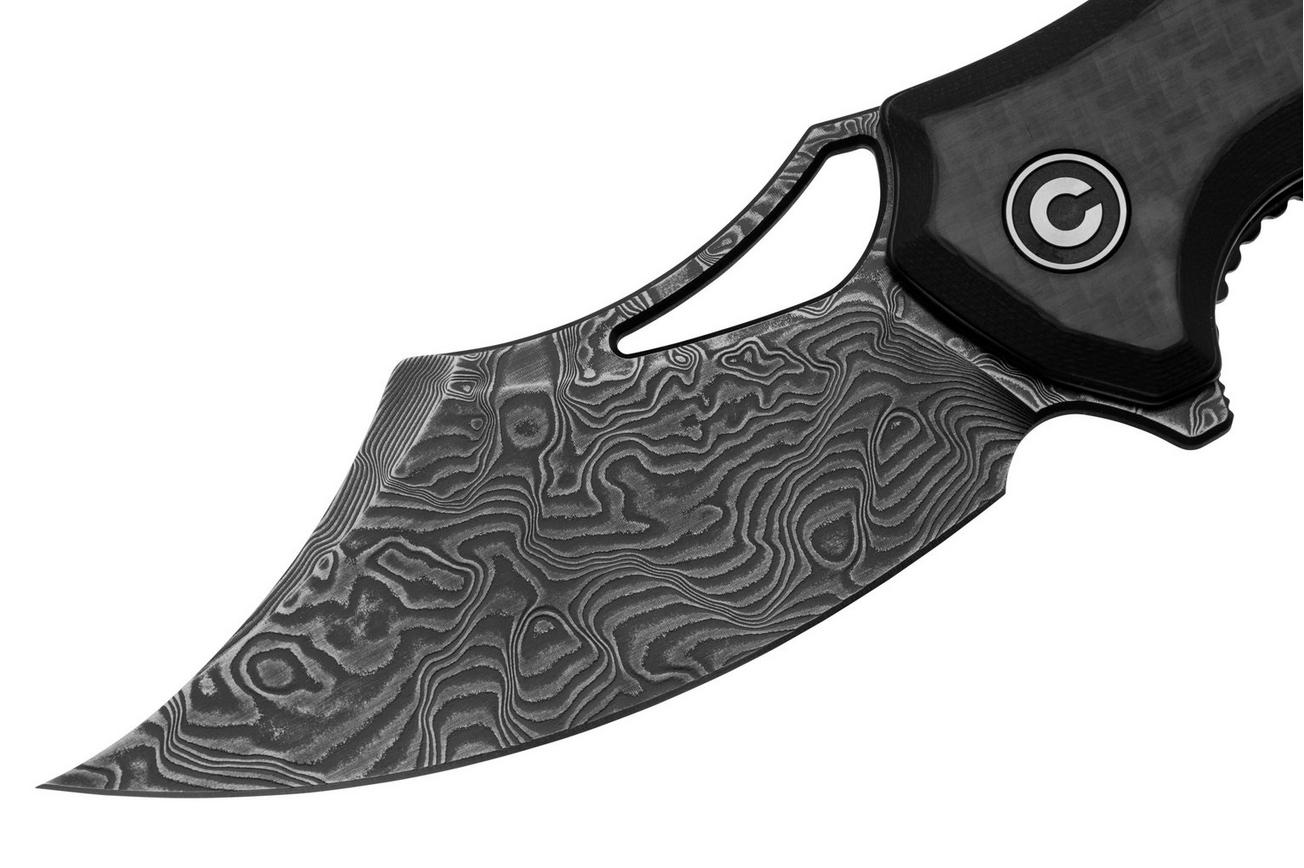 CIVIVI Chiro C23046-DS1, Damaststeel, Carbon Overlay Black G10, zakmes