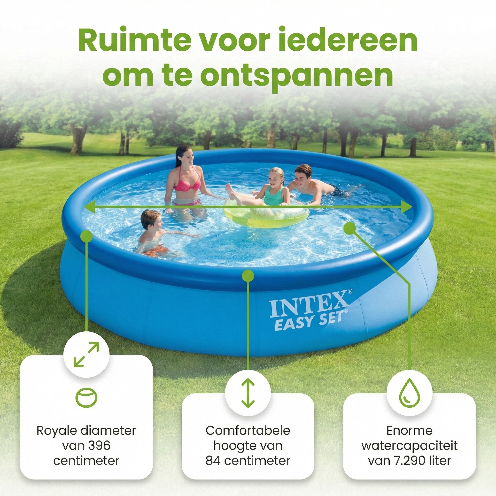 Intex easy set 396x84cm zwembad – 3-delig