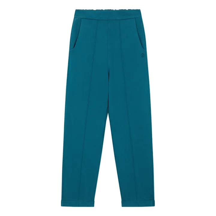 SMALLABLE BASICS Jogger Droit Femme Molleton Bio | Vert canard