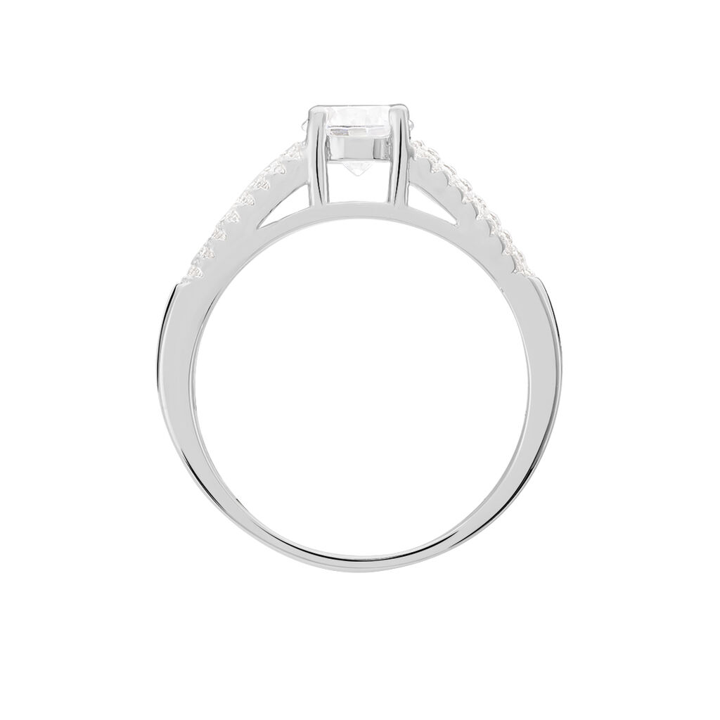 Bague Solitaire Maelline Argent Blanc Oxyde De Zirconium