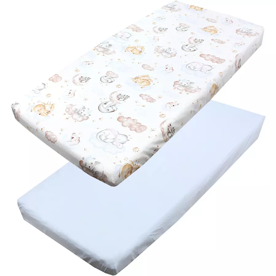 TupTam Baby Kinder Spannbettlaken 2er Pack blaubeige
