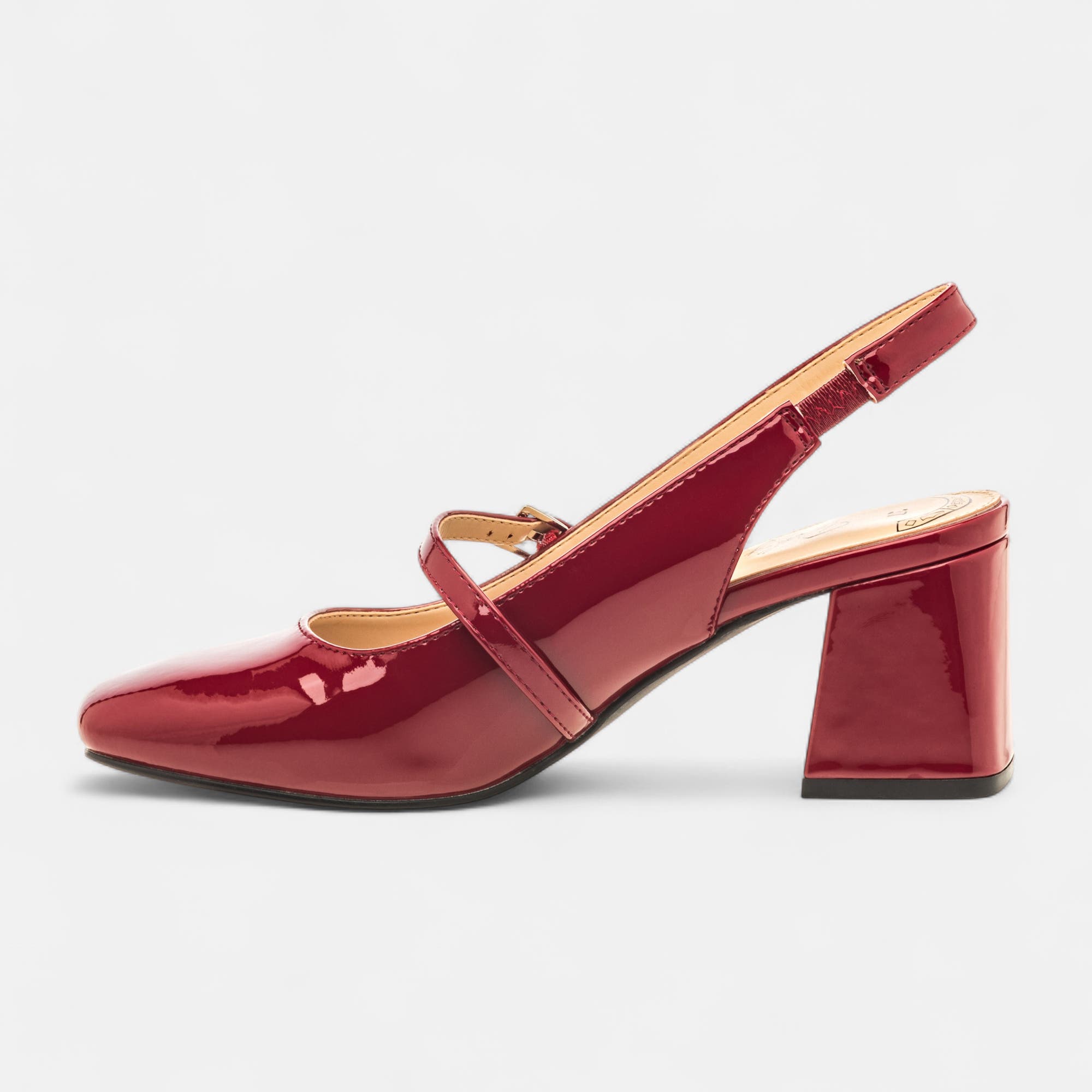 Escarpins avec bride arrière à talon Femme bordeaux