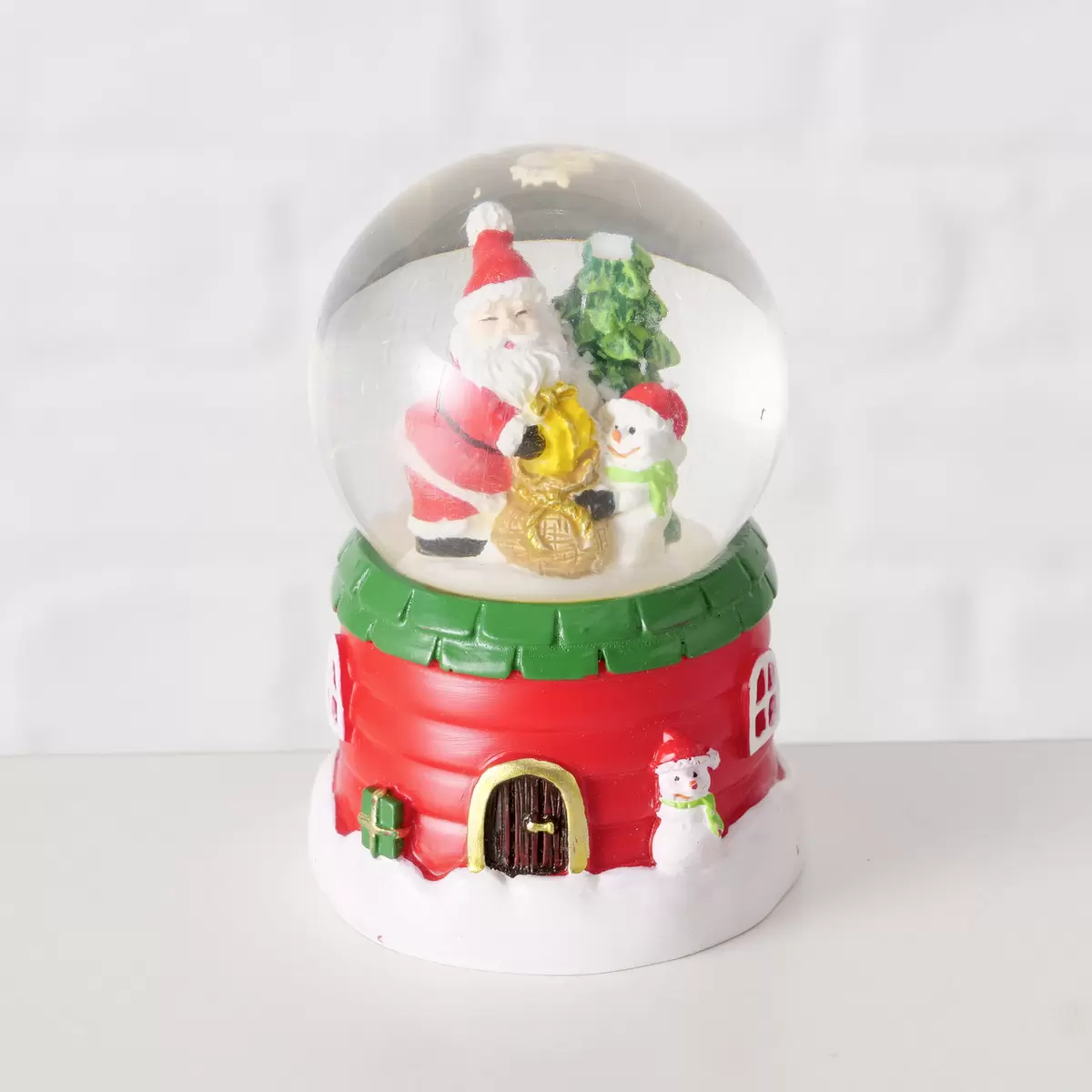 Schneekugel mit LED Hunky rot,weiss