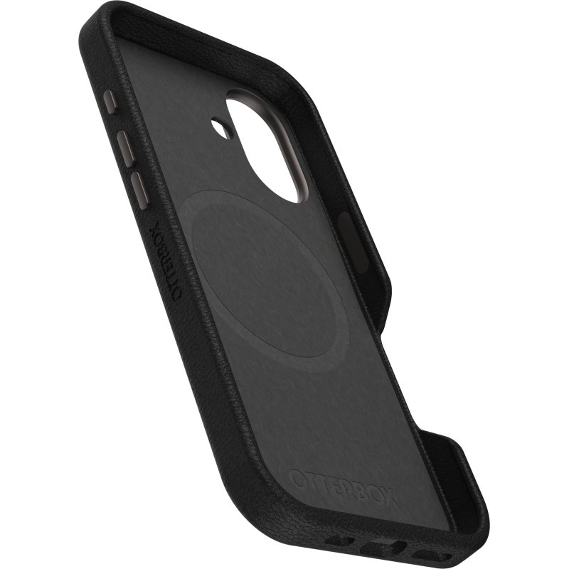 OtterBox Symmetry Series Cactus Leather pour MagSafe pour iPhone 16, Noir Ash