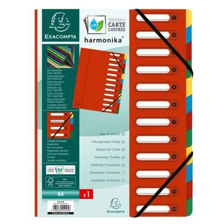 Exacompta 55125E Harmonika Ordnungsmappe, rot