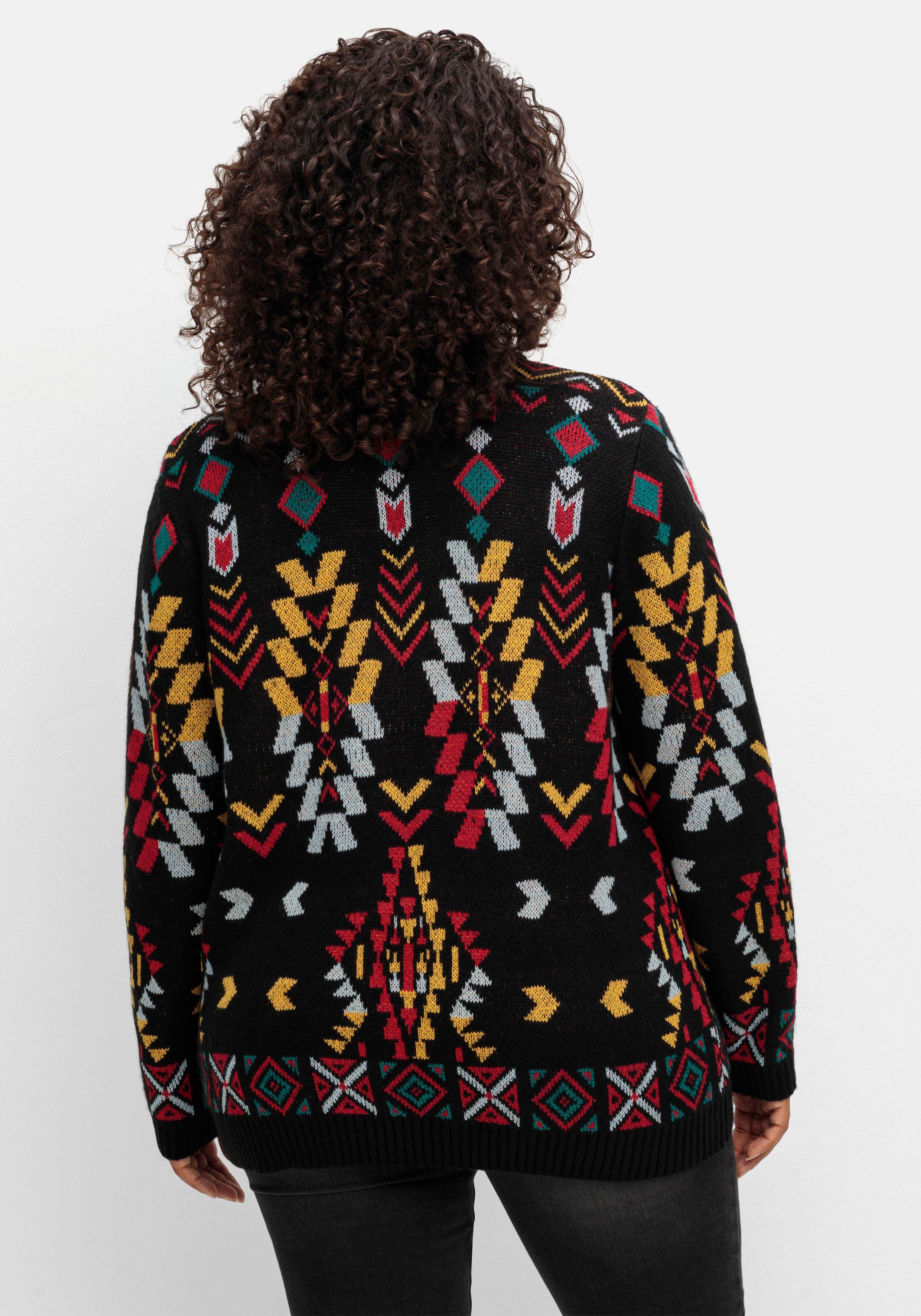 Pullover mit Jacquardmuster im Ethno-Stil