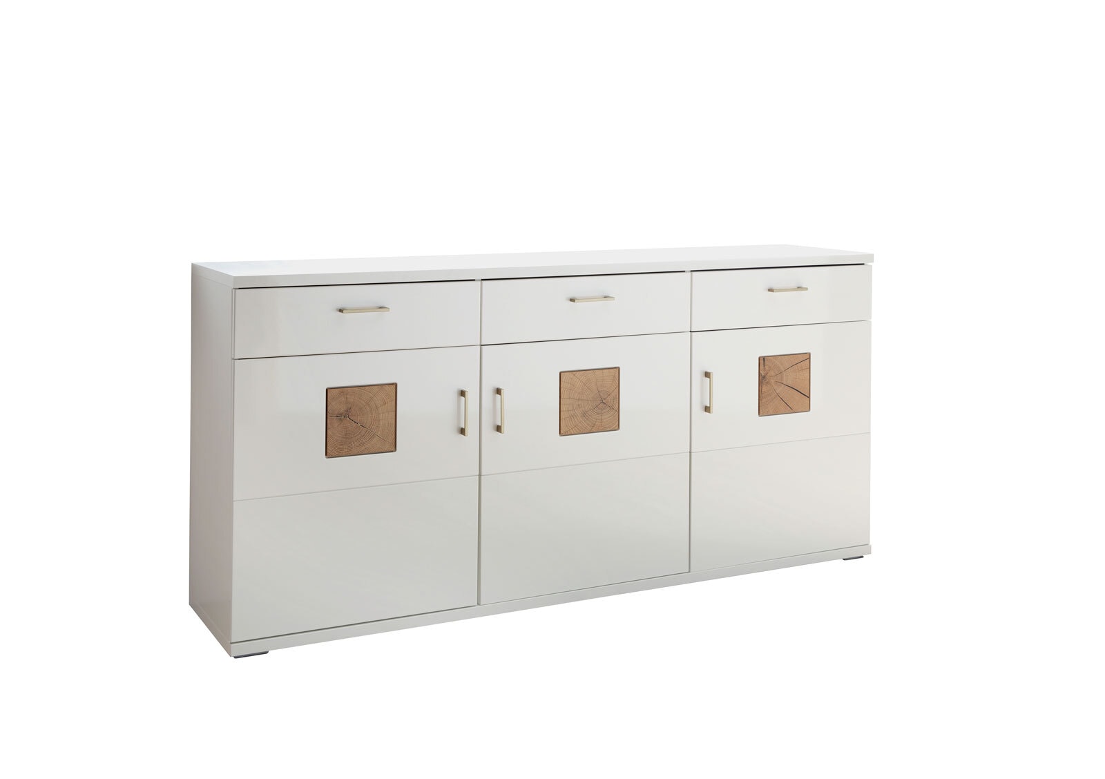 Sideboard Topeka Weiß/Weiß Hochglanz/Eiche sandgestrahlt 180x91x43,8 cm