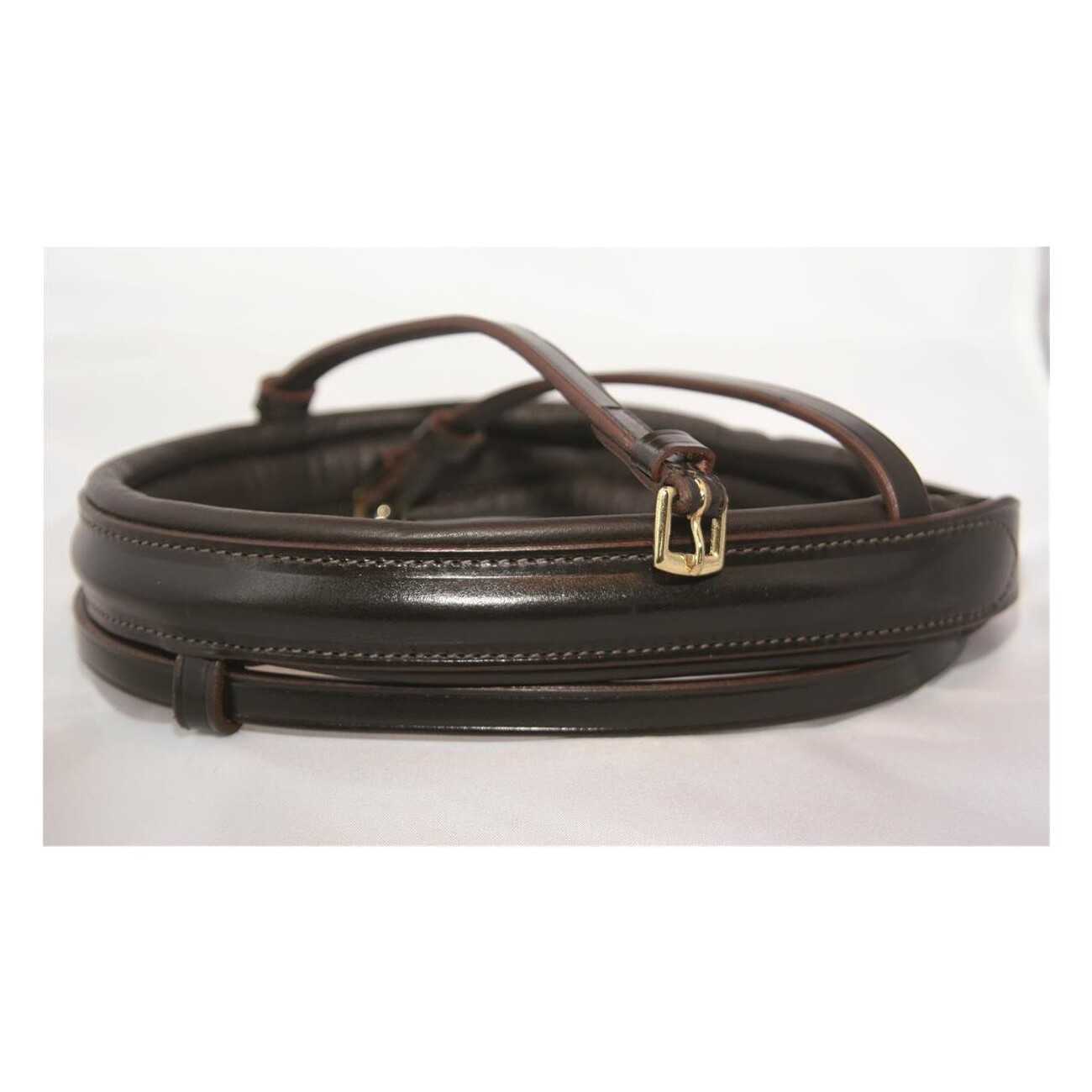 Hans Melzer Horse Equipment Hans Melzer Reithalfter standard englisch kombiniert braun/messing WB (Warmblut)