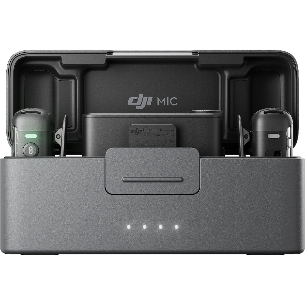 DJI Mic 2 sett med trådløs sender, mottaker og ladeetui (sort)