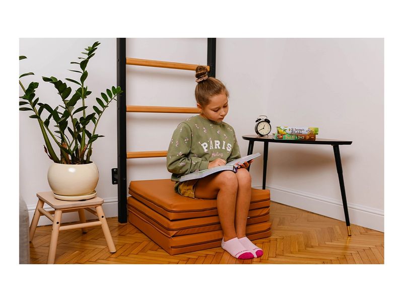 BenchK Gymnastikmatte klappbar, Braun Gymnastikmatratze für Sprossenwände
