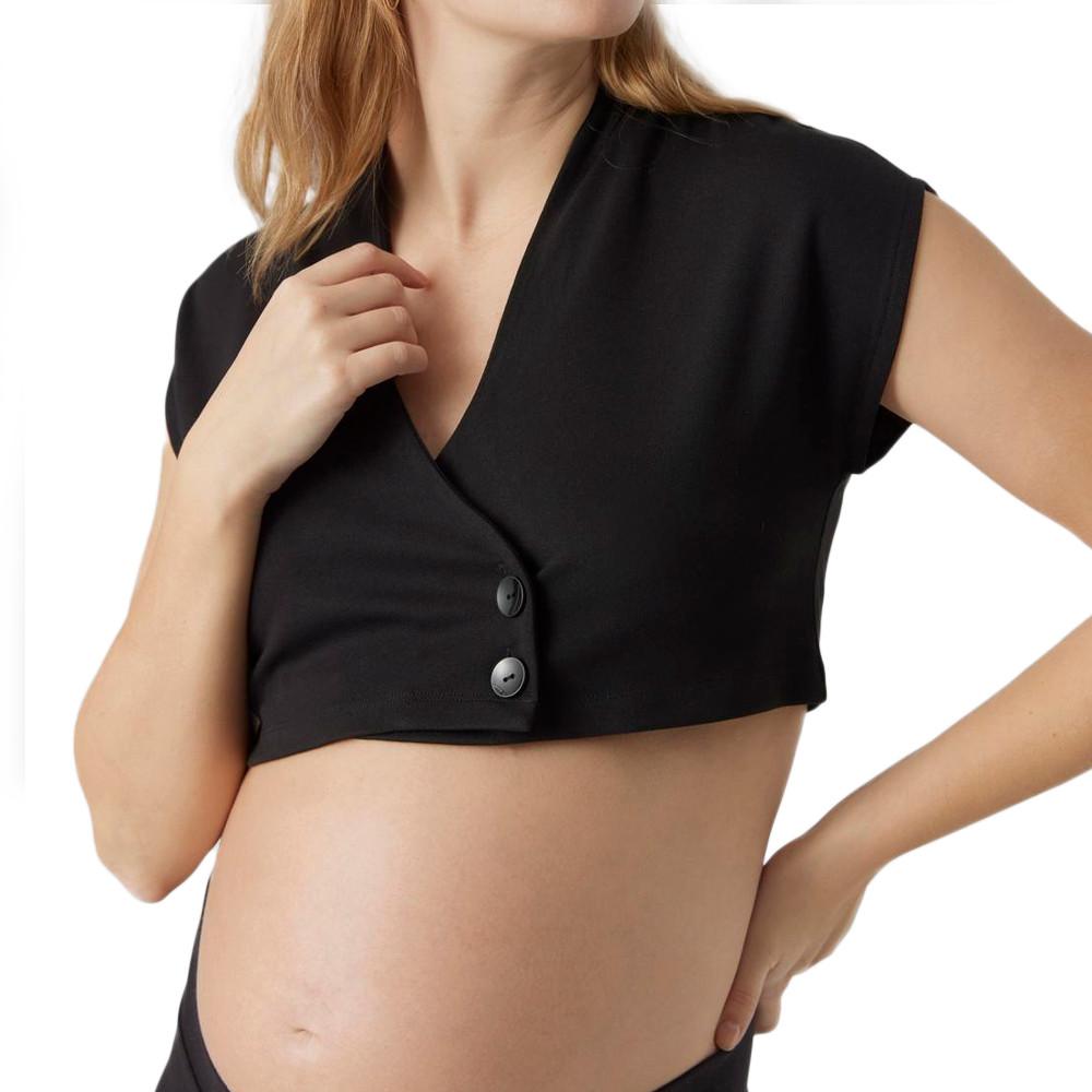 Mamalicious Top Noir Femme Mamalicious Luna Cropped Blazer