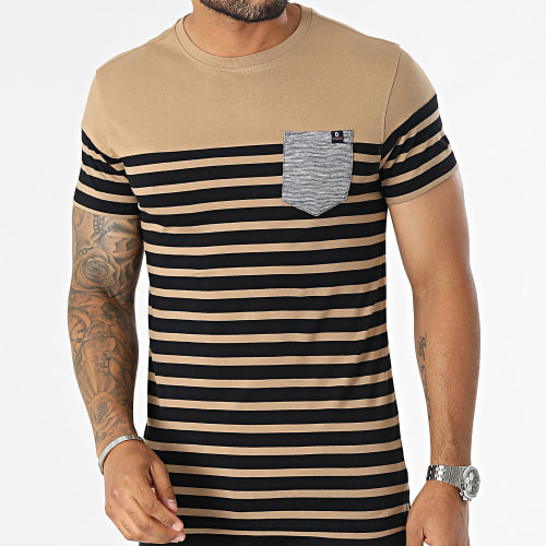 Tee Shirt Poche Dixon Beige Noir